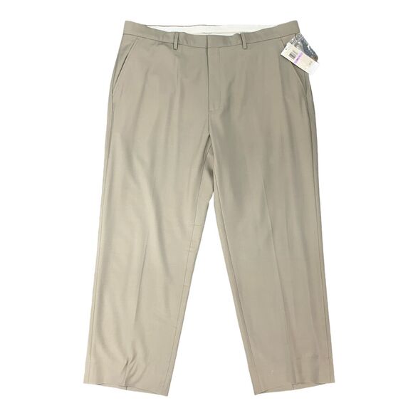 Calvin Klein Pants Mens 38 Biscuit Wool Nylon Blend Stretch Flat Front Dress New - Picture 1 of 12